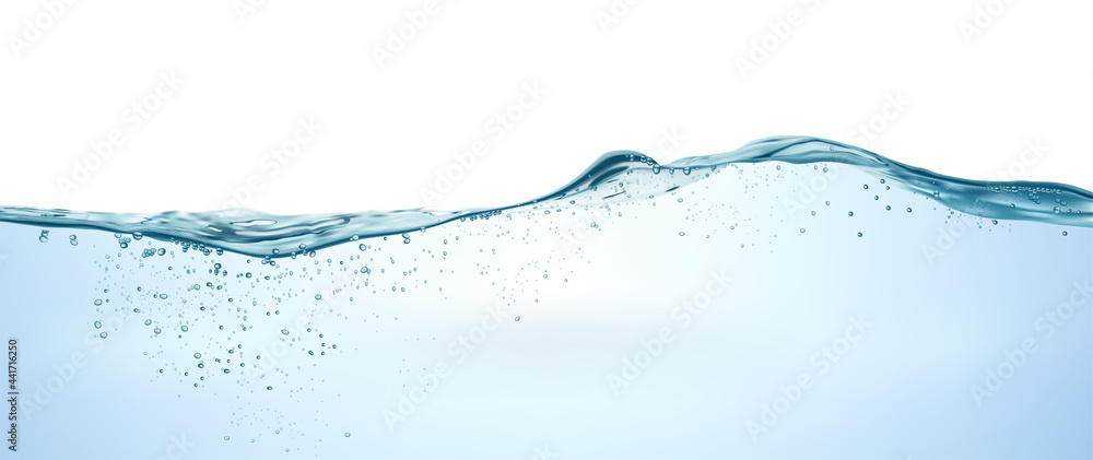 wave water surface with bubbles. vector illustration - obrazy, fototapety, plakaty 