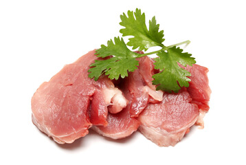 Poster - Fresh raw pork on white background