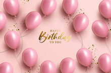 Happy Birthday Greeting With 3d Balloons