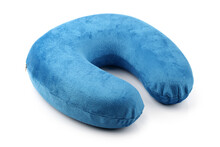  Blue Neck Pillows Isolated On White Background