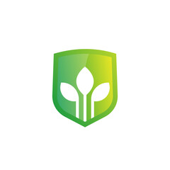 Sticker - crop protection vector logo with green shield