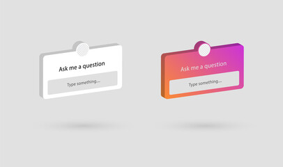 Aufkleber - Ask me a question interface frame in a 3d for social media story sticker design  instagram stories stickers