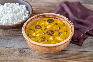 Canvas Print - Bowl of yellow curry