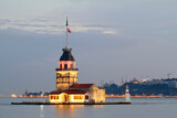 Fototapeta Tulipany - Maiden's Tower in istanbul, Kiz kulesi