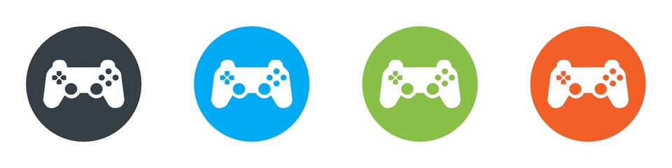 Color set of gamepads, jostick, videogame controller  vector