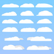 Set icons, cloud signs, great design for any purposes. Information line icon. Isolated symbols collection, vector illustration.