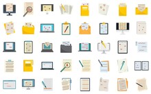 Editor Icons Set Flat Vector Isolated