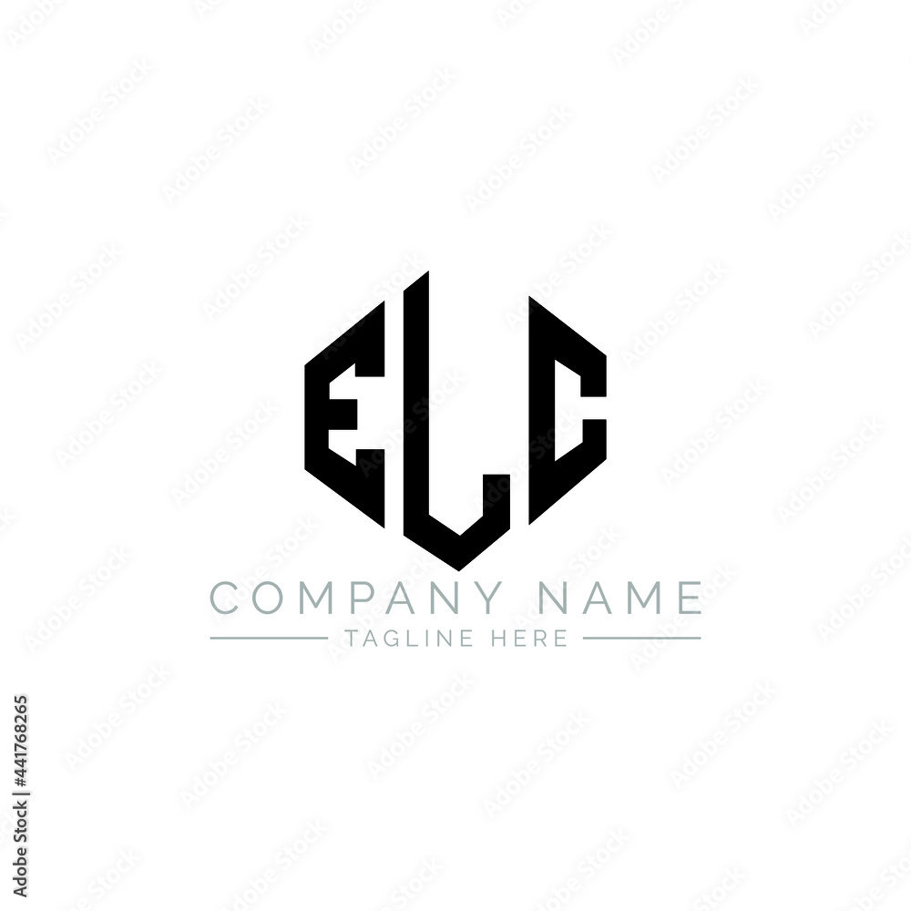 ELC letter logo design with polygon shape. ELC polygon logo monogram ...