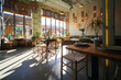 © ADDICTIVE STOCK - Interior of modern cafe with wooden furniture
