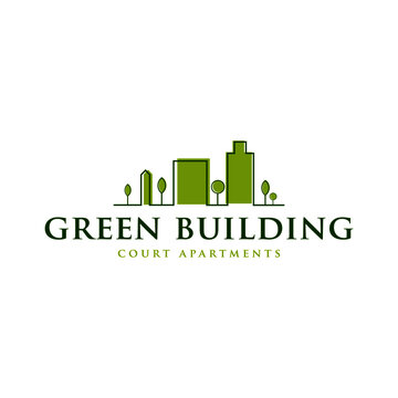 Urban green building landscape Logo