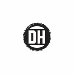 DH Logo Initial Letter Monogram with abstrac circle shape design template