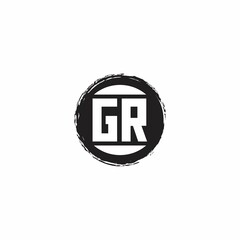 GR Logo Initial Letter Monogram with abstrac circle shape design template