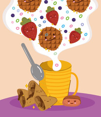 Poster - cute breakfast fresh