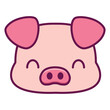 Logo lovely pig cartoon illustration 