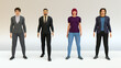 © Jacques Durocher - business people working in team man and woman standing 3D illustration