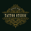 © Bayu - Vintage Tattoo studio logo floral ornament style