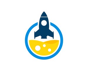 Sticker - Circle shape with yellow liquid and rocket launch