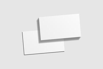 Realistic blank business card illustration for mockup. 3D rendering.