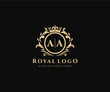 Initial AA Letter Luxurious Brand Logo Template, for Restaurant, Royalty, Boutique, Cafe, Hotel, Heraldic, Jewelry, Fashion and other vector illustration.