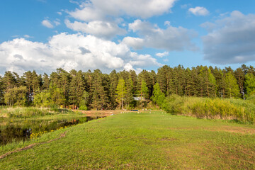 Wall Mural - Campground on a Sunny Day in Latvia