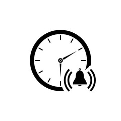 Sticker - Late work hours alarm icon isolated on white background