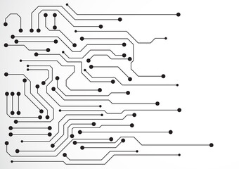 Wall Mural - Circuit technology background with hi-tech digital