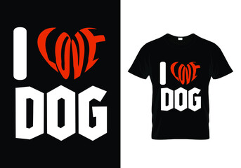 Wall Mural - I love dog t shirt design