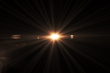 Natural, Sun flare on the black background