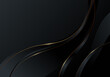 Abstract gold wave line on black background luxury style