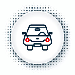 Sticker - Line Car icon isolated on white background. Front view. Colorful outline concept. Vector