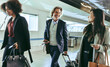 Leinwandbild Motiv Business travelers at airport