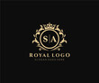 Initial SA Letter Luxurious Brand Logo Template, for Restaurant, Royalty, Boutique, Cafe, Hotel, Heraldic, Jewelry, Fashion and other vector illustration.