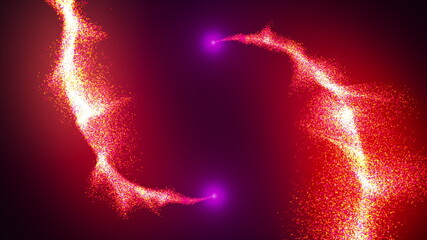 Wall Mural - opening intro flash light, lens flare, rotation particles. 3d rendering