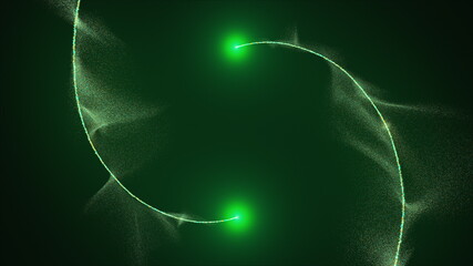 Wall Mural - opening intro flash light, lens flare, rotation particles. 3d rendering