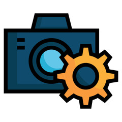 Wall Mural - camera filled outline icon