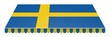 Markise mit der schwedischen Flagge