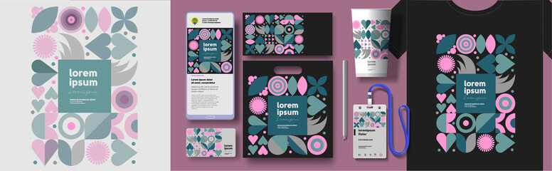 Canvas Print - corporate identity. vector. abstract patterns and branding. elements for business. example of using 