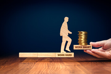 Wall Mural - work smart to earn more money concept
