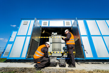 Wall Mural - execution of electrical measuring works on the power transformer