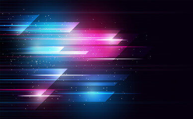 Wall Mural - Abstract spectrum grid lighting line.Abstract background blue and pink color.vector and illustration.