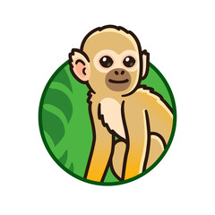 Wall Mural - cartoon spider monkey drawing in circle