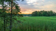 Finnish archipelago in midsummer evening.