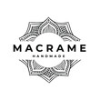 Macrame Round Mandala Wall Hanging Drawing Logo Vector Illustration Template Icon Design