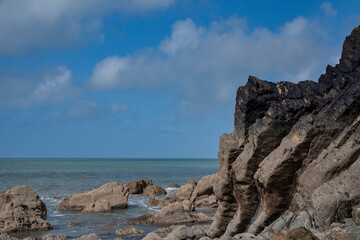 Wall Mural - beautiful landscape image of blackchurch rock on devonian geological formation on beautiful spring d