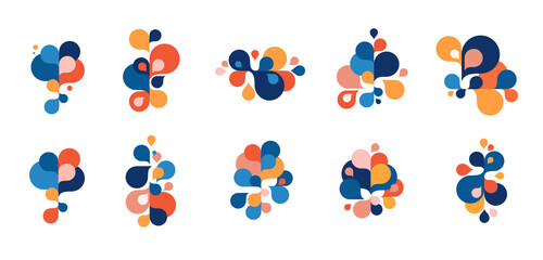 Wall Mural - set of abstract modern graphic elements and forms. abstract banners with flowing liquid shapes