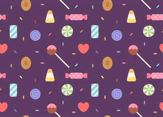 Wall Mural - a pattern background with a regular arrangement of cute candies. simple pattern design template.
