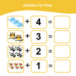 Counting game for preschool children. This worksheet is good for children to counting well. Educational printable math worksheet. Additional math games for kids. Vector illustration.