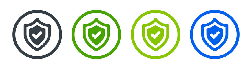 Aufkleber - Security approved icon. Shield with check vector isolated on white background. Secured concept