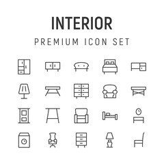 Poster - Premium pack of interior line icons.