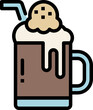 ice cream float color outline icon